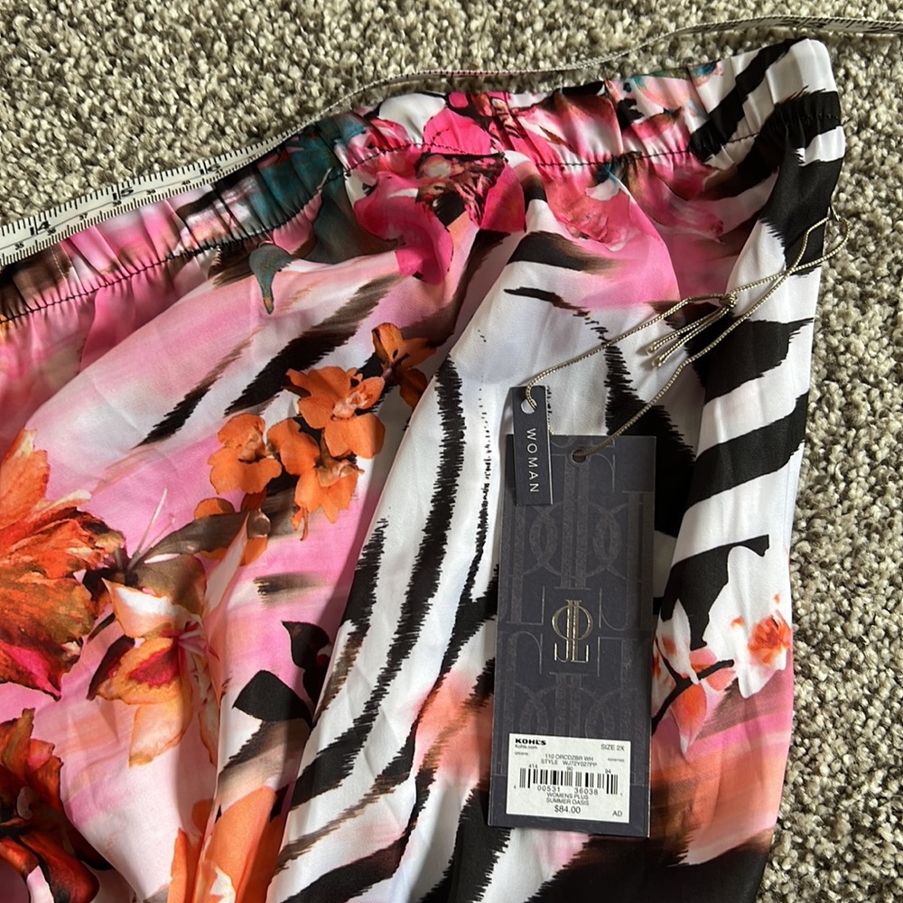 Jennifer Lopez Strapless Long Dress Tropical Sz 2X - Picture 6 of 11